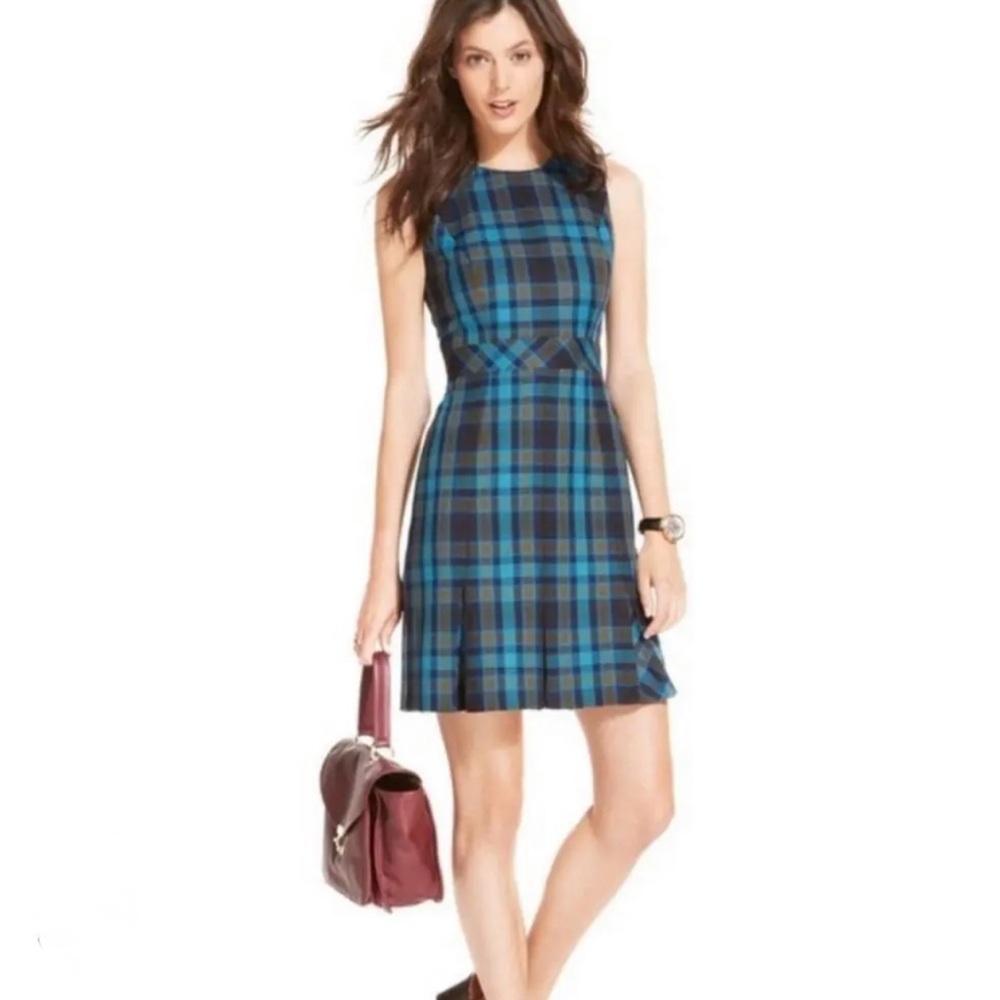 Tommy Hilfiger Navy Blue Plaid sheath Dress